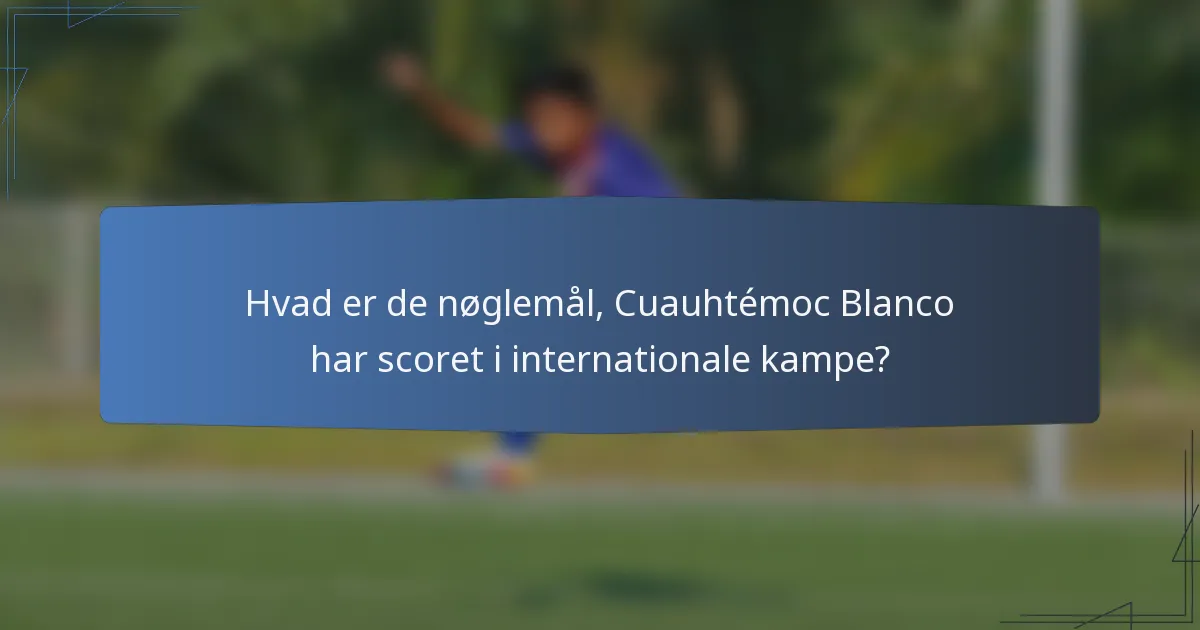 Hvad er de nøglemål, Cuauhtémoc Blanco har scoret i internationale kampe?