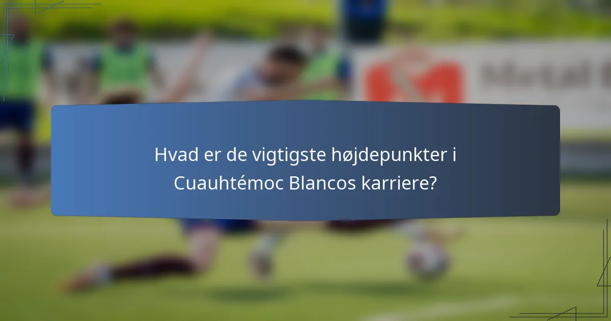 Hvad er de vigtigste højdepunkter i Cuauhtémoc Blancos karriere?