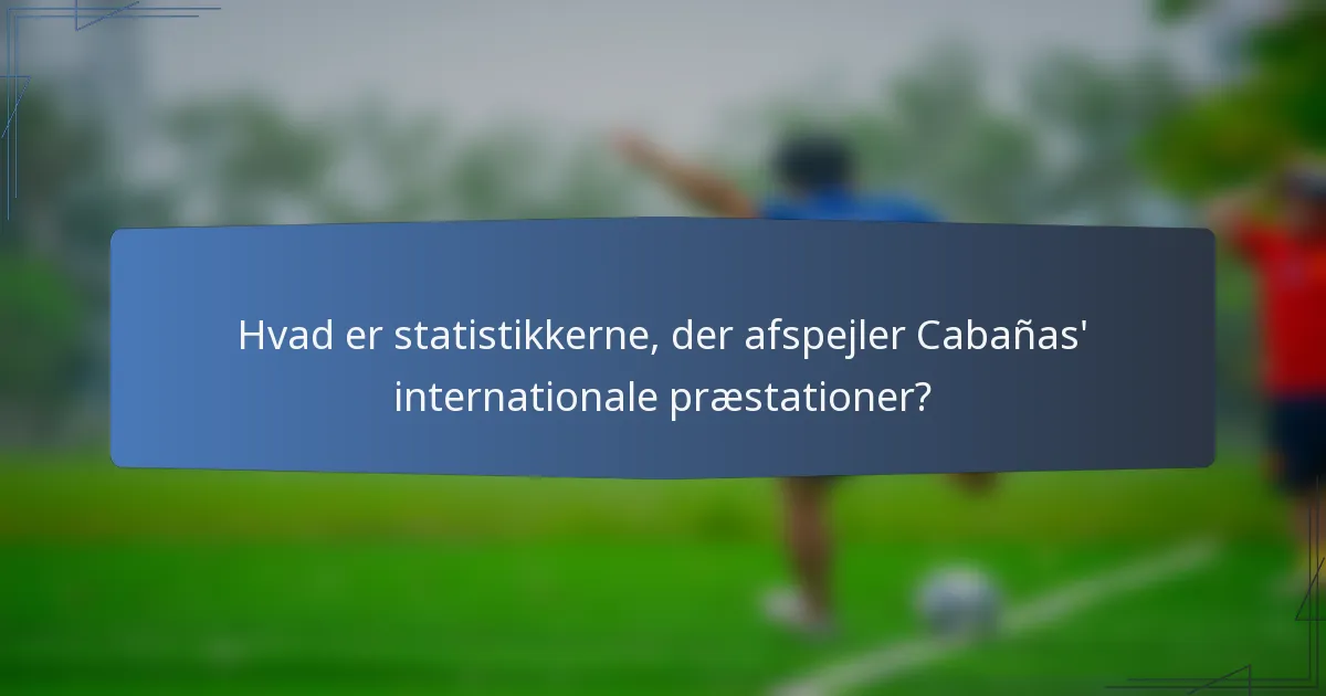 Hvad er statistikkerne, der afspejler Cabañas' internationale præstationer?