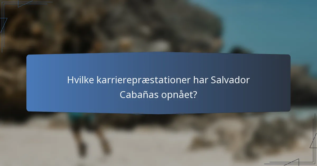 Hvilke karrierepræstationer har Salvador Cabañas opnået?