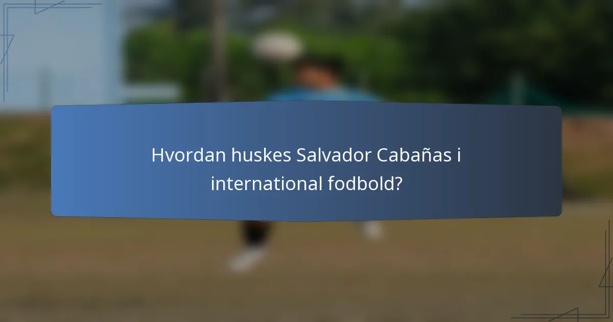 Hvordan huskes Salvador Cabañas i international fodbold?